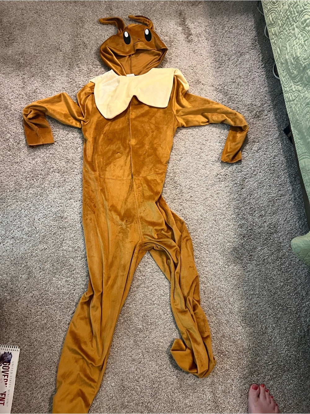 Kids Classic Eevee Hooded Pokemon Jumpsuit Costume - Brown - Picture 3 of 7